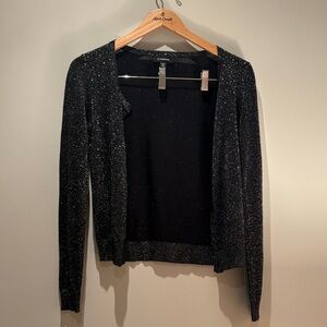 le chateau Black Metallic Open Cardigan